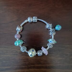Elegant Silver and Multicolor Beaded Bracelet